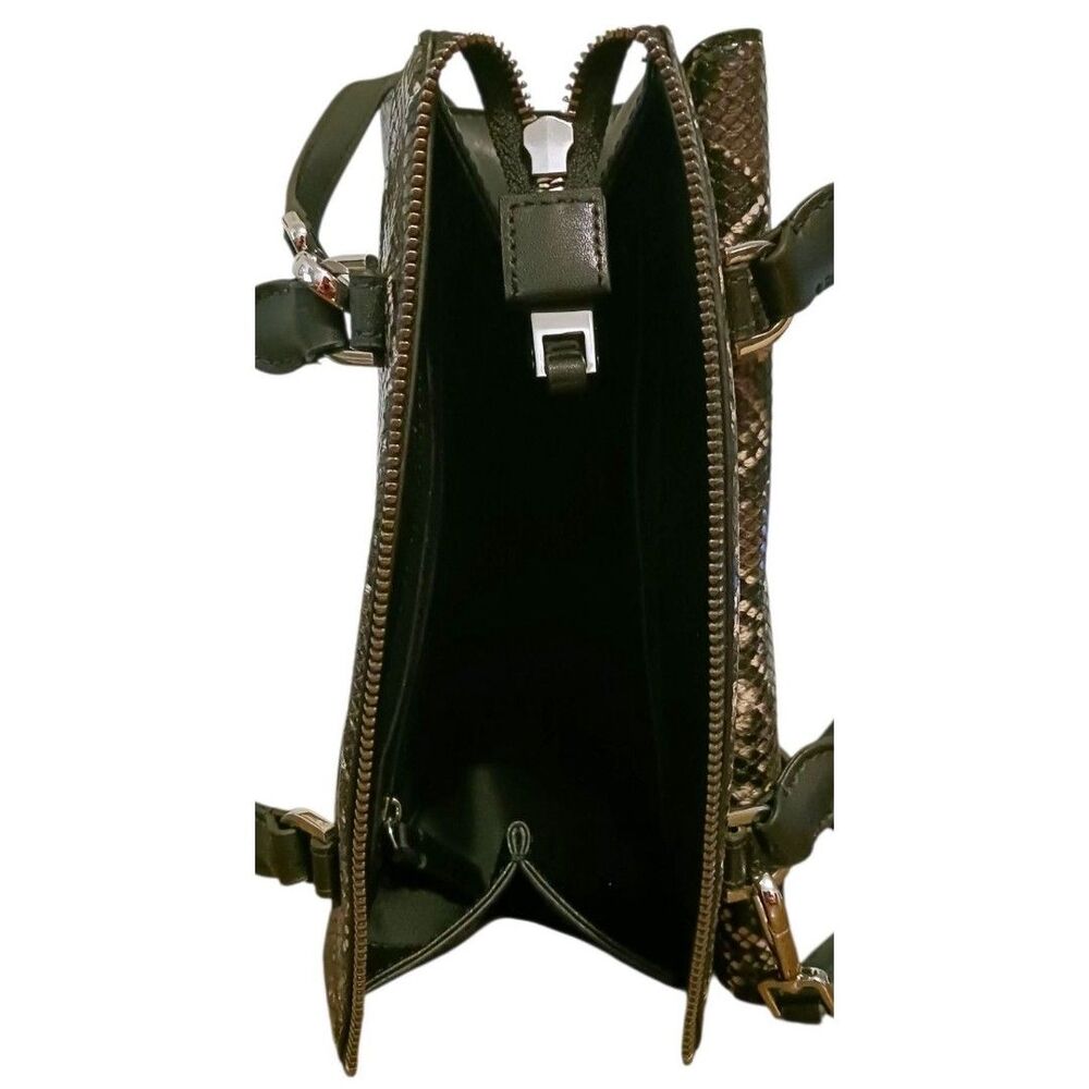 CALVIN KLEIN Lock Candy Python Embossed Statement Satchel / Crossbody Strap Bag - Picture 6 of 8
